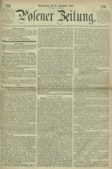 Posener Zeitung. 1866, [№] 226 (27 September) + dod.