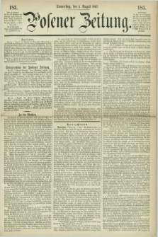 Posener Zeitung. 1867, [№] 183 (8 August) + dod.