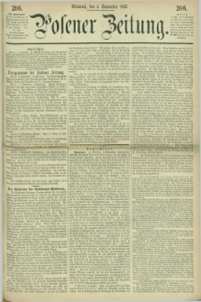 Posener Zeitung. 1867, [№] 206 (4 September) + dod.