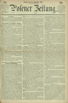 Posener Zeitung. 1867, [№] 220 (20 September) + dod.
