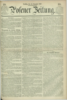 Posener Zeitung. 1867, [№] 271 (19 November) + dod.