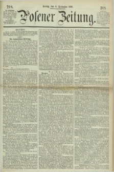 Posener Zeitung. 1868, [№] 218 (18 September) + dod.