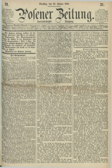 Posener Zeitung. Jg.72 [i.e.76], [№] 21 (26 Januar 1869) + dod.