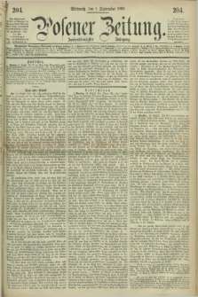 Posener Zeitung. Jg.72 [i.e.76], [№] 204 (1 September 1869) + dod.