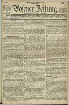 Posener Zeitung. Jg.72 [i.e.76], [№] 281 (30 November 1869) + dod.