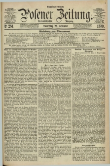 Posener Zeitung. Jg.73 [i.e.77], Nr. 281 (22 September 1870) - Nachmittags=Ausgabe. + dod.