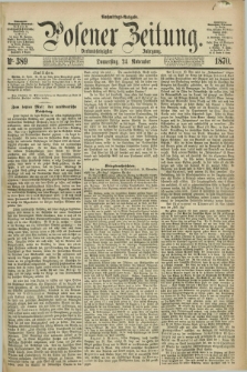 Posener Zeitung. Jg.73 [i.e.77], Nr. 389 (24 November 1870) - Nachmittags=Ausgabe. + dod.