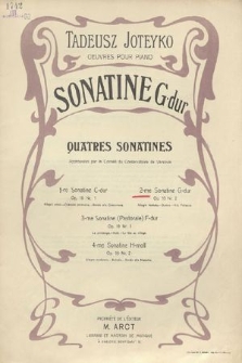 Quatre sonatines : Sonatine G-dur : Op. 18. Nr. 2