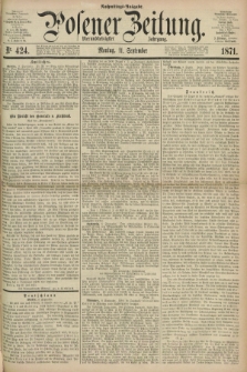 Posener Zeitung. Jg.74 [i.e.78], Nr. 424 (11 September 1871) - Nachmittags=Ausgabe.