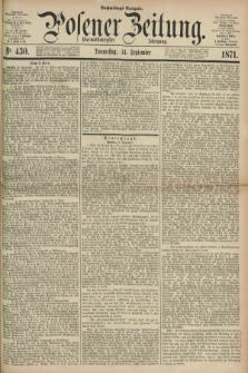 Posener Zeitung. Jg.74 [i.e.78], Nr. 430 (14 September 1871) - Nachmittags=Ausgabe. + dod.