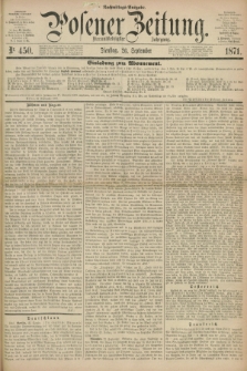 Posener Zeitung. Jg.74 [i.e.78], Nr. 450 (26 September 1871) - Nachmittags=Ausgabe. + dod.
