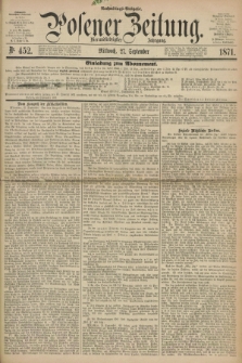Posener Zeitung. Jg.74 [i.e.78], Nr. 452 (27 September 1871) - Nachmittags=Ausgabe. + dod.