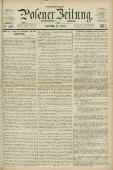 Posener Zeitung. Jg.74 [i.e.78], Nr. 490 (19 Oktober 1871) - Nachmittags=Ausgabe. + dod.