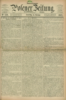 Posener Zeitung. Jg.74 [i.e.78], Nr. 538 (16 November 1871) - Nachmittags=Ausgabe. + dod.