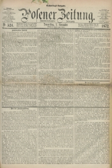 Posener Zeitung. Jg.75 [i.e.79], Nr. 524 (7 November 1872) - Nachmittags=Ausgabe. + dod.