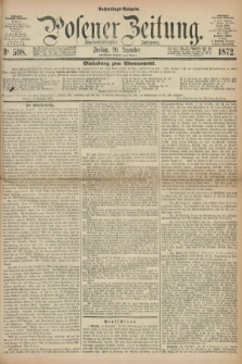 Posener Zeitung. Jg.75 [i.e.79], Nr. 598 (20 Dezember 1872) - Nachmittags=Ausgabe. + dod.