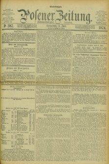 Posener Zeitung. Jg.77 [i.e.81], Nr. 387 (6 Juni 1874) - Abend=Ausgabe.