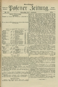 Posener Zeitung. Jg.77 [i.e.81], Nr. 615 (3 September 1874) - Abend=Ausgabe.
