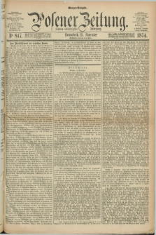 Posener Zeitung. Jg.77 [i.e.81], Nr. 817 (21 November 1874) - Morgen=Ausgabe. + dod.