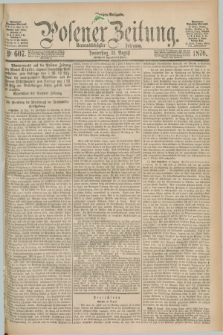 Posener Zeitung. Jg.79 [i.e.83], Nr. 607 (31 August 1876) - Morgen=Ausgabe. + dod.
