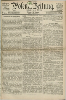 Posener Zeitung. Jg.80 [i.e.84], Nr. 57 (24 Januar 1877) - Morgen=Ausgabe. + dod.