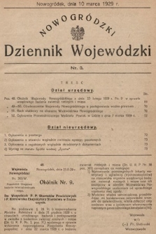 Nowogródzki Dziennik Wojewódzki. 1929, nr 3