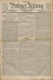 Posener Zeitung. Jg.81 [i.e.85], Nr. 65 (26 Januar 1878) - Mittag=Ausgabe.
