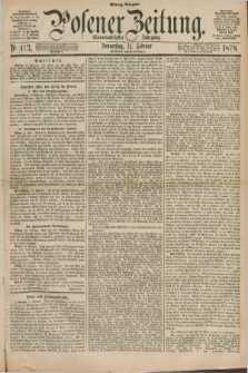 Posener Zeitung. Jg.81 [i.e.85], Nr. 113 (14 Februar 1878) - Mittag=Ausgabe.