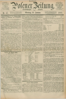 Posener Zeitung. Jg.83 [i.e.87], Nr. 45 (19 Januar 1880) - Abend=Ausgabe.