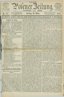 Posener Zeitung. Jg.83 [i.e.87], Nr. 217 (26 März 1880) - Morgen=Ausgabe.