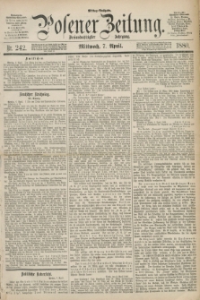 Posener Zeitung. Jg.83 [i.e.87], Nr. 242 (7 April 1880) - Mittag=Ausgabe.