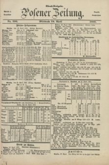 Posener Zeitung. Jg.83 [i.e.87], Nr. 294 (28 April 1880) - Abend=Ausgabe.