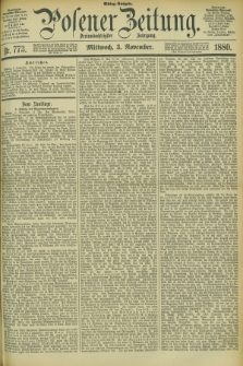 Posener Zeitung. Jg.83 [i.e.87], Nr. 773 (3 November 1880) - Mittag=Ausgabe.