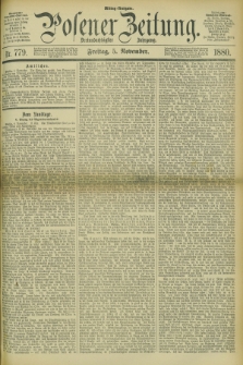 Posener Zeitung. Jg.83 [i.e.87], Nr. 779 (5 November 1880) - Mittag=Ausgabe.