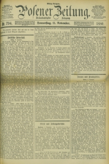 Posener Zeitung. Jg.83 [i.e.87], Nr. 794 (11 November 1880) - Mittag=Ausgabe.