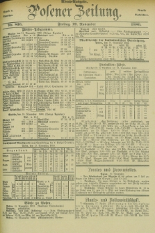 Posener Zeitung. Jg.83 [i.e.87], Nr. 816 (19 November 1880) - Abend=Ausgabe.