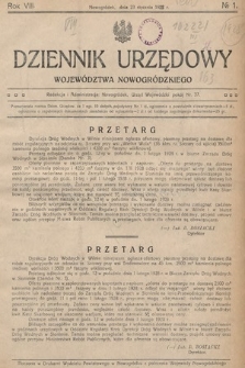 Dziennik Urzędowy Województwa Nowogródzkiego. 1928, nr 1