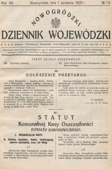 Nowogródzki Dziennik Wojewódzki. 1928, nr 13