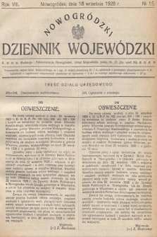 Nowogródzki Dziennik Wojewódzki. 1928, nr 15