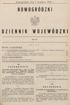 Nowogródzki Dziennik Wojewódzki. 1932, nr 37