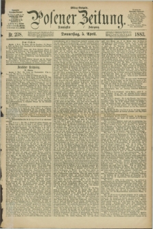 Posener Zeitung. Jg.90, Nr. 238 (5 April 1883) - Mittag=Ausgabe.