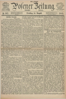 Posener Zeitung. Jg.90, Nr. 565 (14 August 1883) - Mittag=Ausgabe.