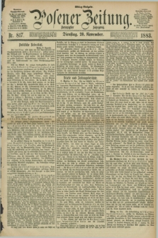 Posener Zeitung. Jg.90, Nr. 817 (20 November 1883) - Mittag=Ausgabe.