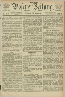 Posener Zeitung. Jg.90, Nr. 820 (21 November 1883) - Mittag=Ausgabe.