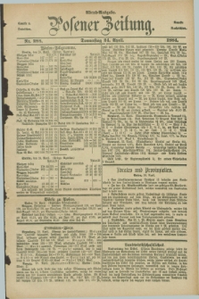 Posener Zeitung. Jg.91, Nr. 288 (24 April 1884) - Abend=Ausgabe.