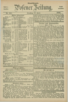 Posener Zeitung. Jg.91, Nr. 417 (17 Juni 1884) - Abend=Ausgabe.