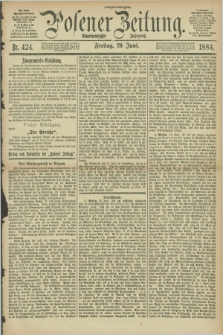 Posener Zeitung. Jg.91, Nr. 424 (20 Juni 1884) - Morgen=Ausgabe.