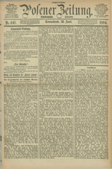 Posener Zeitung. Jg.91, Nr. 445 (28 Juni 1884) - Morgen=Ausgabe.