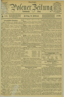 Posener Zeitung. Jg.97, Nr. 113 (14 Februar 1890) - Mittag=Ausgabe.