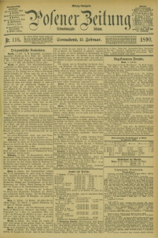 Posener Zeitung. Jg.97, Nr. 116 (15 Februar 1890) - Mittag=Ausgabe.